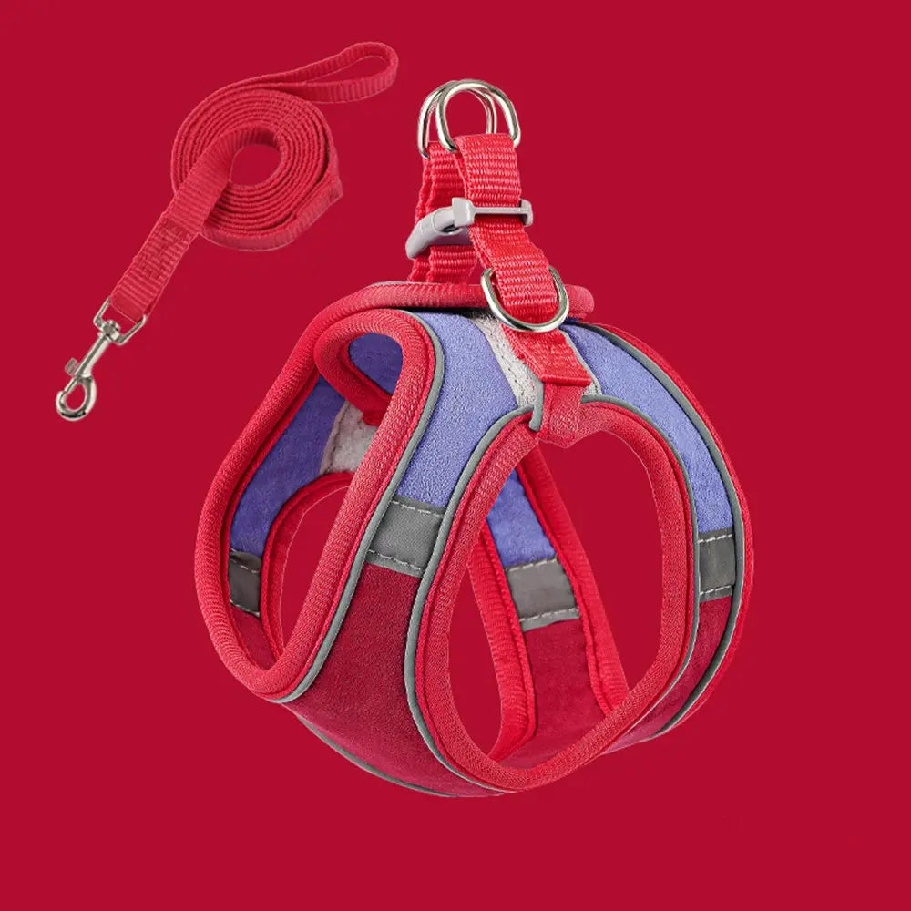 Luxury Simple Style Reflective Cat Harness Breathable Fashion Vest for Dog Walking Made of Nylon Oxford Cotton Stainless Steel