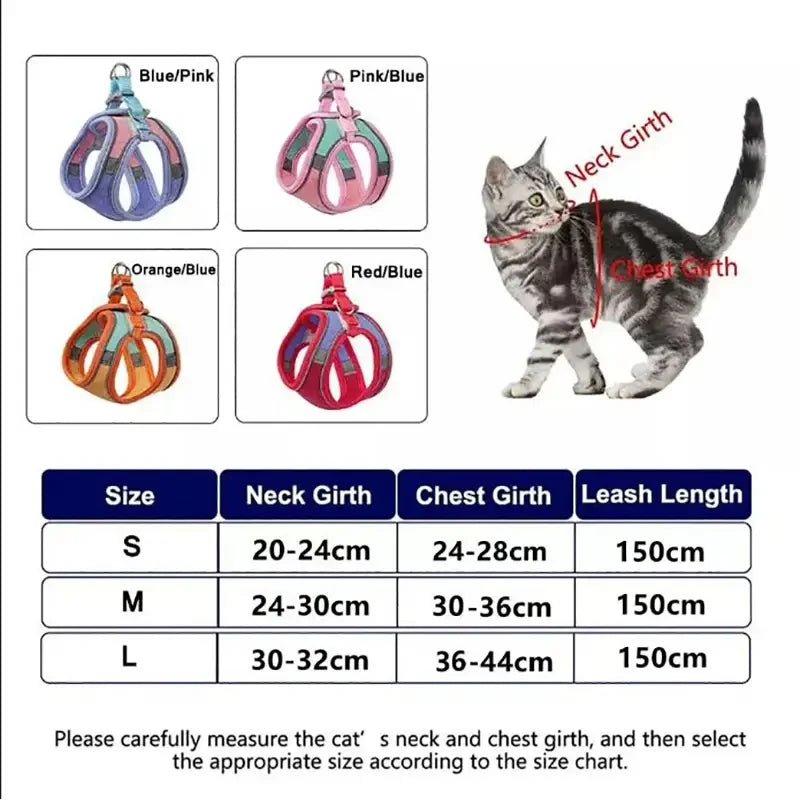Luxury Simple Style Reflective Cat Harness Breathable Fashion Vest for Dog Walking Made of Nylon Oxford Cotton Stainless Steel