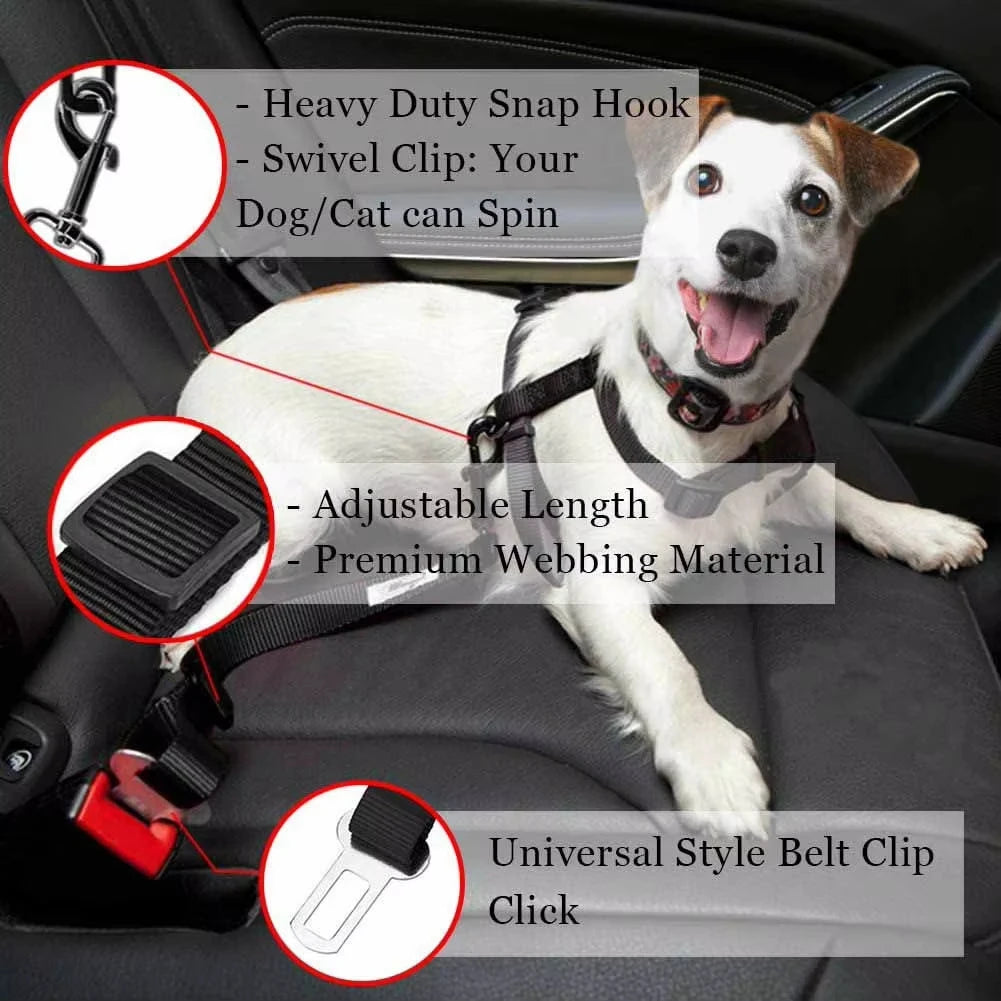 Dog Car Seat Belt Safety Protector Travel Pets Accessories Dog Leash Collar Breakaway Solid Car Harness