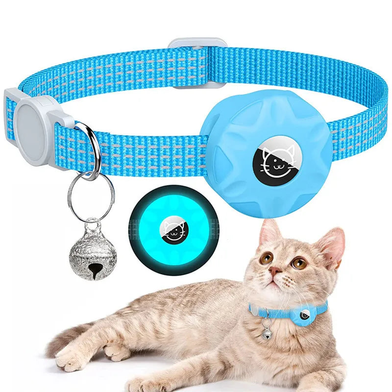 Airtag Cat Collar Positioning Tracker Silicone Sleeve Three Wire Reflective Bag Bell Dog Pet