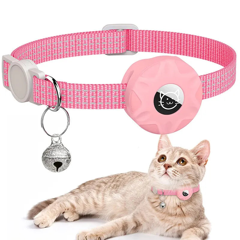 Airtag Cat Collar Positioning Tracker Silicone Sleeve Three Wire Reflective Bag Bell Dog Pet