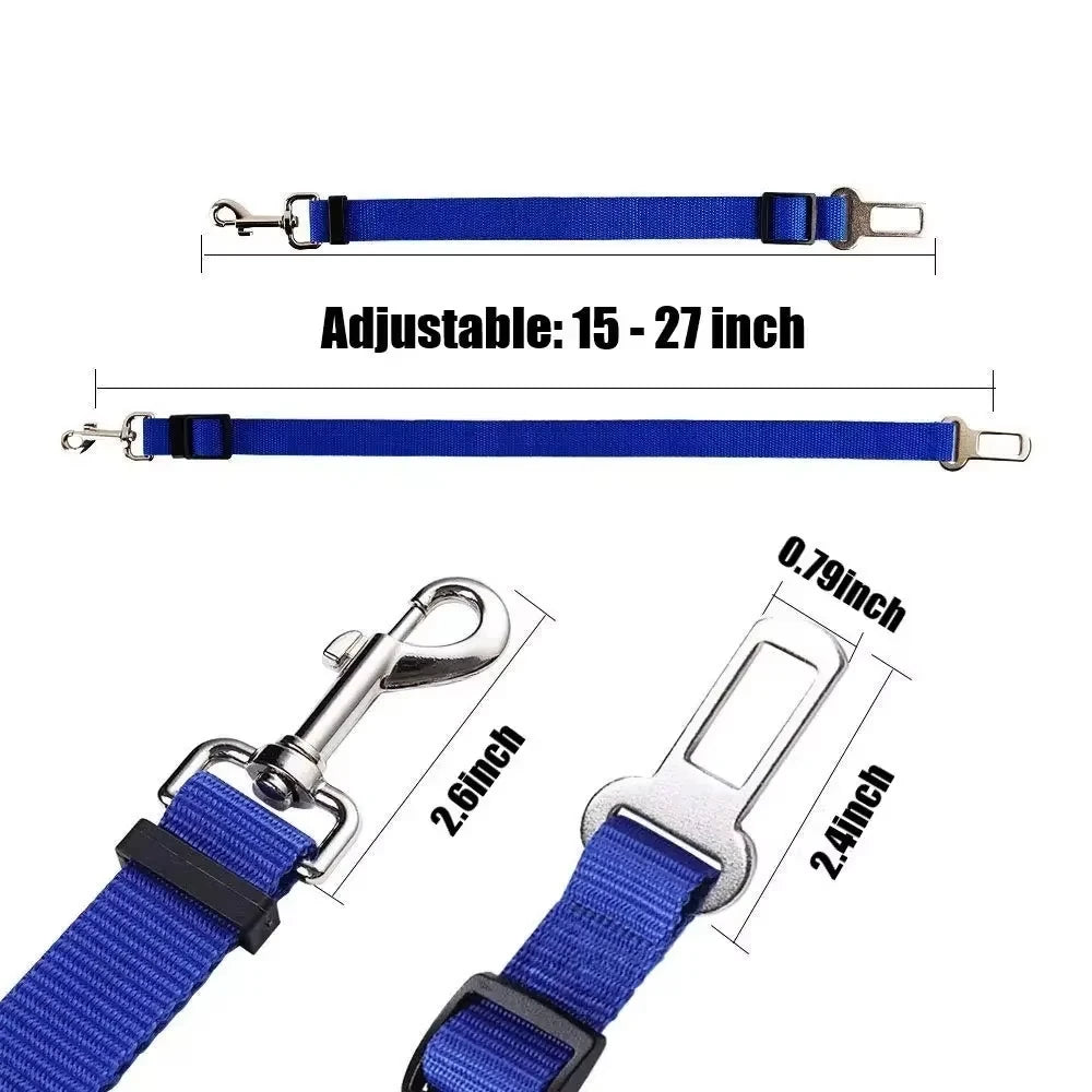 Dog Car Seat Belt Safety Protector Travel Pets Accessories Dog Leash Collar Breakaway Solid Car Harness