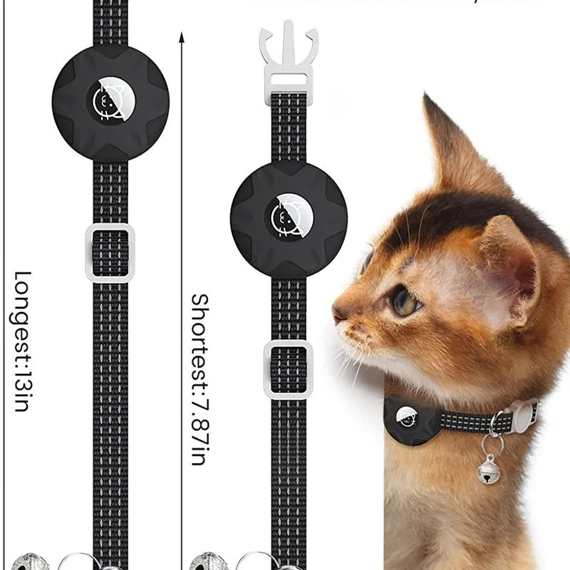 Airtag Cat Collar Positioning Tracker Silicone Sleeve Three Wire Reflective Bag Bell Dog Pet